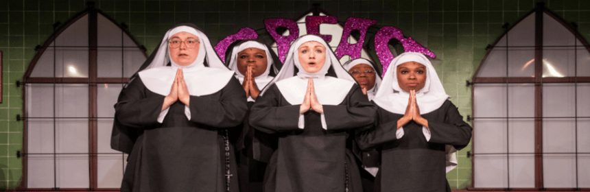 Milwaukee Rep's NUNSENSE Is Heaven Sent 1 Forgive me, my brothers and sisters, for dipping into my bag of holy- or nun-related terms a little too often with this review of a super-hilarious production of the hit musical comedy Nunsense that I saw in the Stackner Cabaret of the Milwaukee Repertory Theater recently. Holy Cow! Nunsense fires off jokes and hijinks in such rapid-fire succession that you might say it’s habit-forming, as one of the songs in the show’s wacky musical score proclaims. Milwaukee Rep's NUNSENSE Is Heaven Sent 1 Forgive me, my brothers and sisters, for dipping into my bag of holy- or nun-related terms a little too often with this review of a super-hilarious production of the hit musical comedy Nunsense that I saw in the Stackner Cabaret of the Milwaukee Repertory Theater recently. Holy Cow! Nunsense fires off jokes and hijinks in such rapid-fire succession that you might say it’s habit-forming, as one of the songs in the show’s wacky musical score proclaims.