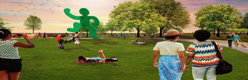 AIDS GARDEN CHICAGO To Unveil 30-Foot Keith Haring Sculpture 1 The Chicago Parks Foundation today announced that the first phase of the new AIDS Garden Chicago will be complete this Fall with the unveiling of a specially-commissioned 30-foot-high sculpture, Self-Portrait, by iconic HIV/AIDS activist and artist, the late Keith Haring. (Precise installation date to be announced.) AIDS GARDEN CHICAGO To Unveil 30-Foot Keith Haring Sculpture 1 The Chicago Parks Foundation today announced that the first phase of the new AIDS Garden Chicago will be complete this Fall with the unveiling of a specially-commissioned 30-foot-high sculpture, Self-Portrait, by iconic HIV/AIDS activist and artist, the late Keith Haring. (Precise installation date to be announced.)